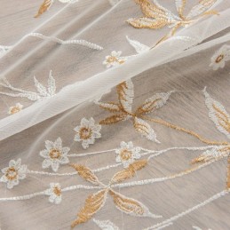 Cortinas Decorativas Modernas Transparentes Feitas Sob Medida, Cortinas De Tule Bordado Com Plantas Para Quarto