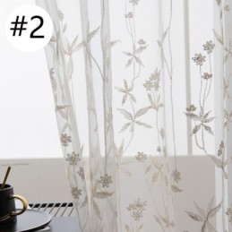 Cortinas Decorativas Modernas Transparentes Feitas Sob Medida, Cortinas De Tule Bordado Com Plantas Para Quarto