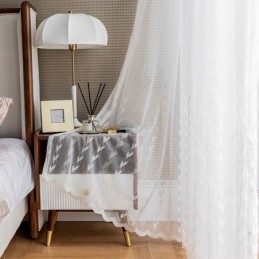Cortinas Transparentes Bordadas Europeias, Painel De Voile, Para Sala De Estar E Quarto