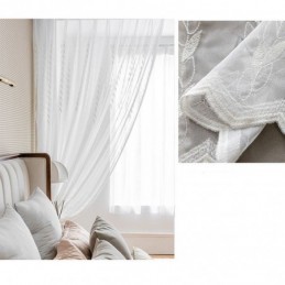 Cortinas Transparentes Bordadas Europeias, Painel De Voile, Para Sala De Estar E Quarto