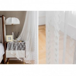 Cortinas Transparentes Bordadas Europeias, Painel De Voile, Para Sala De Estar E Quarto