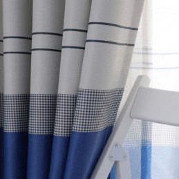 Cortina Blackout Nórdica Feita Sob Medida Com Listras Estampadas Para Quarto