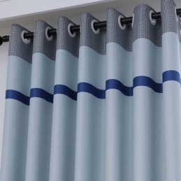 Cortina Blackout Nórdica Feita Sob Medida Com Listras Estampadas Para Quarto