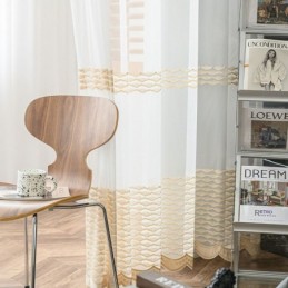 Cortina Transparente Respirável Feita Sob Medida, Cortina Europeia Decorativa De Tule Voile Para Sala De Estar