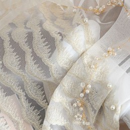 Cortina Transparente Respirável Feita Sob Medida, Cortina Europeia Decorativa De Tule Voile Para Sala De Estar