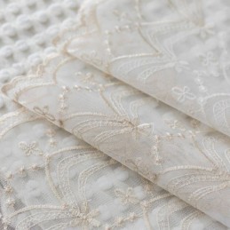 Cortinas De Tule Floral Voile Branco Transparente Para Sala De Estar