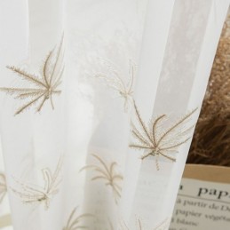 Cortina Decorativa Transparente Feita Sob Medida, Cortina Com Bordado De Plantas, Cortinas Para Janela, Sala De Estar, Quarto