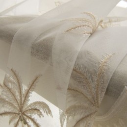 Cortina Decorativa Transparente Feita Sob Medida, Cortina Com Bordado De Plantas, Cortinas Para Janela, Sala De Estar, Quarto
