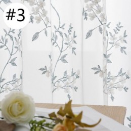 Cortinas De Tule Transparente Bordadas, Cortina De Voile Com Plantas, Feita Sob Medida Para Sala De Estar