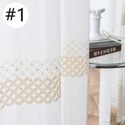 Cortinas De Voile Bordadas Nórdicas Transparentes Para Sala De Estar E Quarto