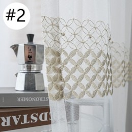 Cortinas De Voile Bordadas Nórdicas Transparentes Para Sala De Estar E Quarto