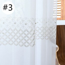 Cortinas De Voile Bordadas Nórdicas Transparentes Para Sala De Estar E Quarto