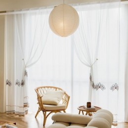Cortinas De Tule Transparente Bordadas Cortinas Elegantes Para Sala De Estar