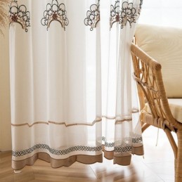 Cortinas De Tule Transparente Bordadas Cortinas Elegantes Para Sala De Estar