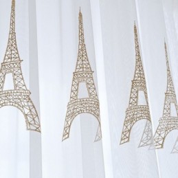 Cortinas De Tule Transparente Bordadas, Cortina De Voile Em Torre, Cortina Sob Medida Para Sala De Estar