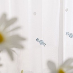Cortina Decorativa Transparente Feita Sob Medida Cortina De Tule Bordado Candy Para Quarto
