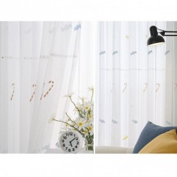 Cortina Decorativa Transparente Feita Sob Medida Cortina De Tule Bordado Candy Para Quarto