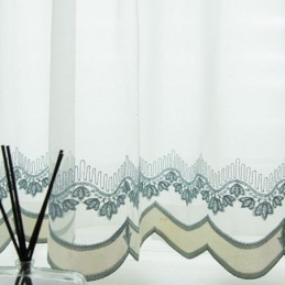 Cortina Transparente Feita Sob Medida, Cortinas De Tule Bordado Com Folhas Para Quarto