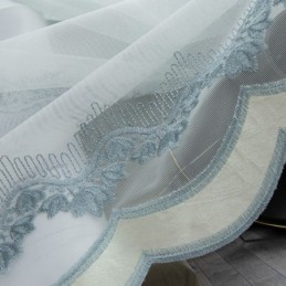 Cortina Transparente Feita Sob Medida, Cortinas De Tule Bordado Com Folhas Para Quarto