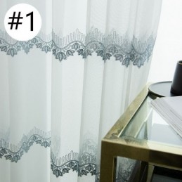 Cortina Transparente Feita Sob Medida, Cortinas De Tule Bordado Com Folhas Para Quarto