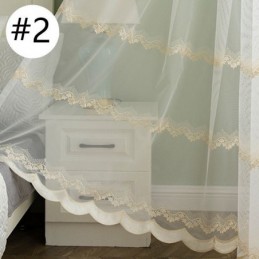Cortina Transparente Feita Sob Medida, Cortinas De Tule Bordado Com Folhas Para Quarto