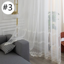 Cortina Transparente Feita Sob Medida, Cortinas De Tule Bordado Com Folhas Para Quarto