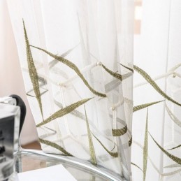 Cortina Transparente Bordada Europeia Feita Sob Medida, Cortinas De Tule De Luxo Em Voile Para Sala De Estar