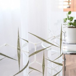 Cortina Transparente Bordada Europeia Feita Sob Medida, Cortinas De Tule De Luxo Em Voile Para Sala De Estar