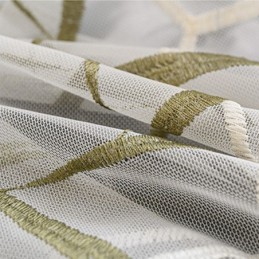 Cortina Transparente Bordada Europeia Feita Sob Medida, Cortinas De Tule De Luxo Em Voile Para Sala De Estar