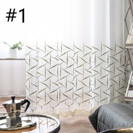 Cortina Transparente Bordada Europeia Feita Sob Medida, Cortinas De Tule De Luxo Em Voile Para Sala De Estar