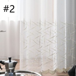 Cortina Transparente Bordada Europeia Feita Sob Medida, Cortinas De Tule De Luxo Em Voile Para Sala De Estar