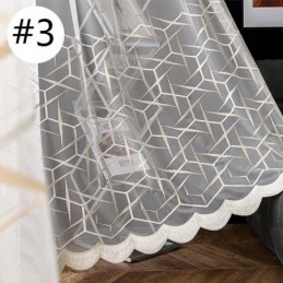 Cortina Transparente Bordada Europeia Feita Sob Medida, Cortinas De Tule De Luxo Em Voile Para Sala De Estar