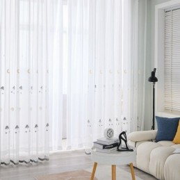 Cortina De Tule Bordado Com...