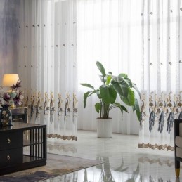 Cortina De Tule Bordado De...