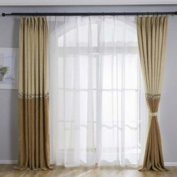 Cortina Moderna De Chenille Sob Medida, Tecido Jacquard Com Emenda Simples Para Sala De Estar E Quarto