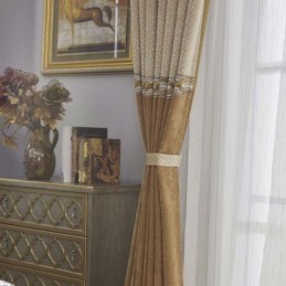 Cortina Moderna De Chenille Sob Medida, Tecido Jacquard Com Emenda Simples Para Sala De Estar E Quarto