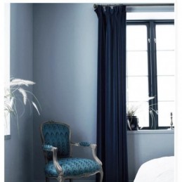 Cortina Blackout De Flanela Azul Escuro Feita Sob Medida, Painel De Cortina Minimalista De Tecido De Cor Sólida Para Sala De Estar E Quarto