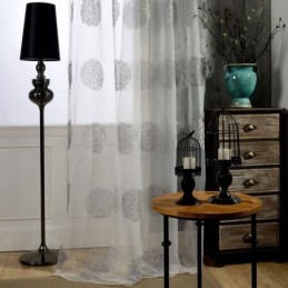 Cortina Transparente Respirável Feita Sob Medida Cortina Com Bordado De Flores Para Sala De Estar