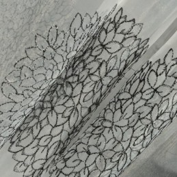 Cortina Transparente Respirável Feita Sob Medida Cortina Com Bordado De Flores Para Sala De Estar