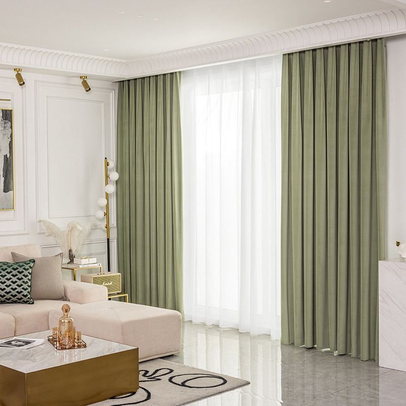 Cortina De Veludo Simples Feita Sob Medida, Cortinas De Cor Sólida Para Sala De Estar E Quarto