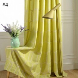 Cortina Abstrata Semi Blackout Feita Sob Medida Com Bordado Em Favo De Mel Para Sala De Estar