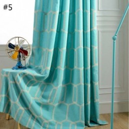 Cortina Abstrata Semi Blackout Feita Sob Medida Com Bordado Em Favo De Mel Para Sala De Estar