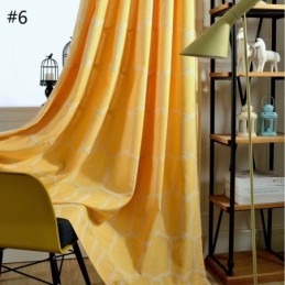 Cortina Abstrata Semi Blackout Feita Sob Medida Com Bordado Em Favo De Mel Para Sala De Estar