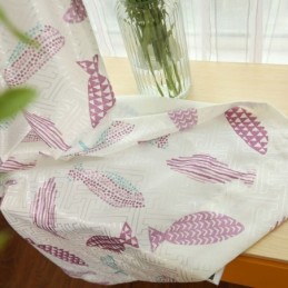 Cortina Semi Blackout Sob Medida Cortina Com Estampa De Peixes Para Quarto Infantil