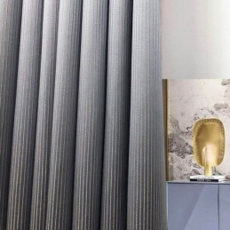Cortinas Blackout Jacquard De Listras Verticais Para Sala De Estar