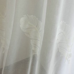Cortina Transparente Bordada Com Penas Sob Medida Cortina Minimalista De Voile Para Sala De Estar E Quarto