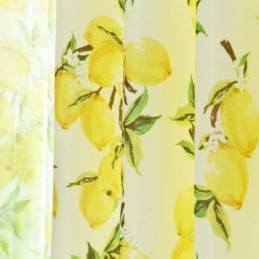 Cortina Semi Blackout Fresca Feita Sob Medida Cortina Com Estampa De Frutas E Limão Para Sala De Estar
