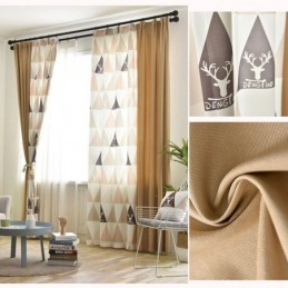 Cortina Nórdica Semi Blackout Feita Sob Medida Com Estampa Triangular Para Sala De Estar