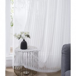 Cortina Transparente Com Estampa De Folhas Pequenas Feita Sob Medida Painel De Cortina Voile De Renda Estilo Europeu Janela Saliente Quarto