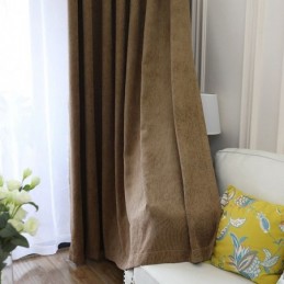 Cortinas Sólidas De Luxo Marrom Blackout Para Sala De Estar E Quarto